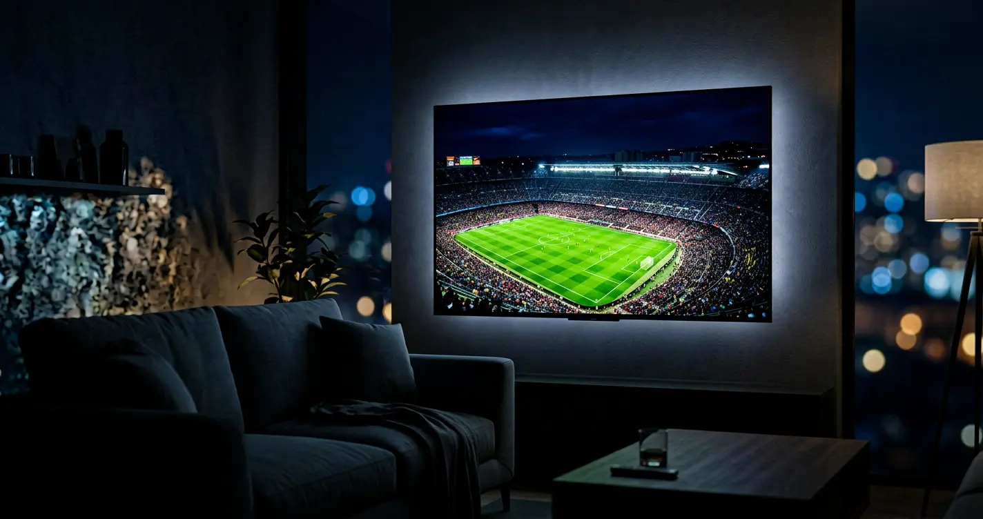 Champions League 2026/27 streamen in 4K auf einem Smart TV mit Flutlichtstadion
