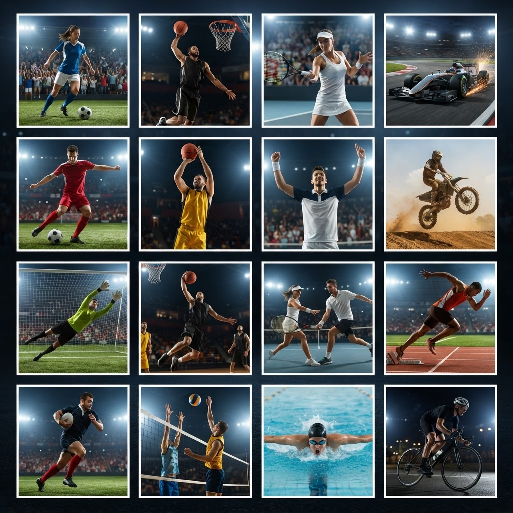 German IPTV Collage von Live-Sport